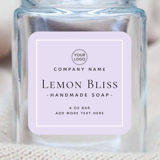 Etiket vierkant licht paars wit grensproduct