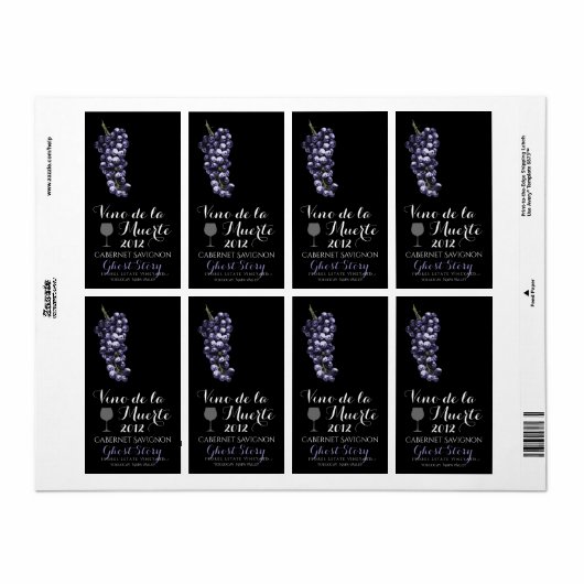 Etiket vino de la muerte (Full Sheet)