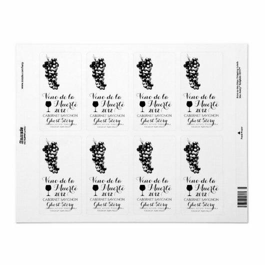 Etiket vino de la muerte (Full Sheet)