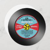  etiket Vinyl 45 Record Birthday Party Kaart (Voorkant / Achterkant)