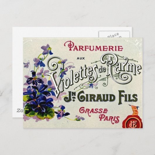 Etiket vioolperfume briefkaart (Voorkant / Achterkant)