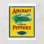 Etiket vliegtuig Pepper Briefkaart (Voorkant)