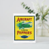 Etiket vliegtuig Pepper Briefkaart (Staand voorkant)