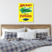Etiket vliegtuig Pepper Canvas Afdruk (Insitu (Slaapkamer))