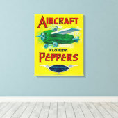 Etiket vliegtuig Pepper Canvas Afdruk (Insitu (Houten vloer))