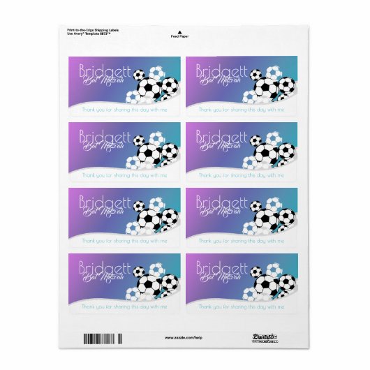 Etiket Voetbal Mitzvah (Full Sheet)