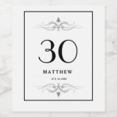 Etiket voor 30e verjaardag van wijn (Enkel label)