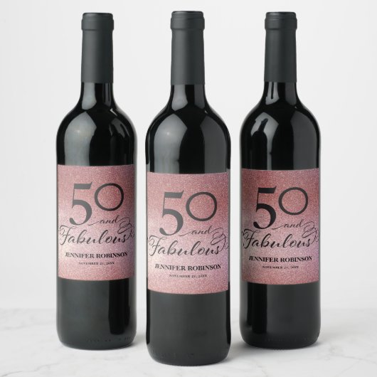 Etiket voor 50 en Fabulous Wine (Flessen)