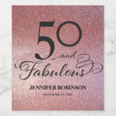 Etiket voor 50 en Fabulous Wine (Enkel label)