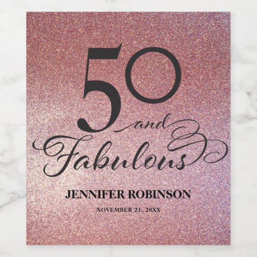 Etiket voor 50 en Fabulous Wine (Enkel label)