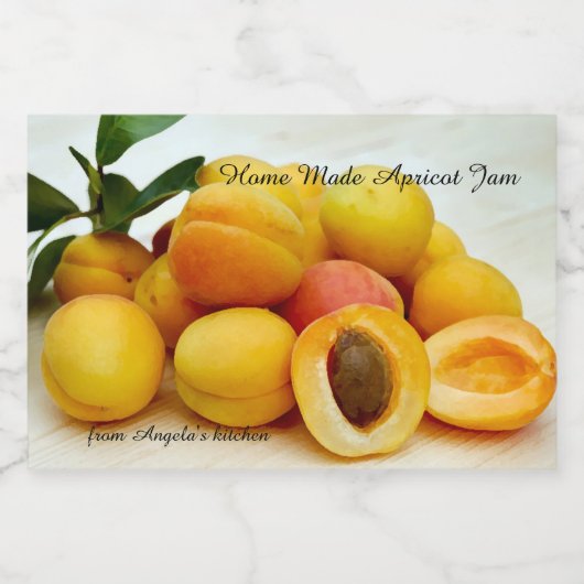 Etiket voor Abrikozenjam met thuismerk (Enkel label)