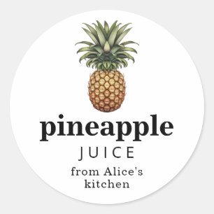 Etiket voor ananas-sap inblikken
