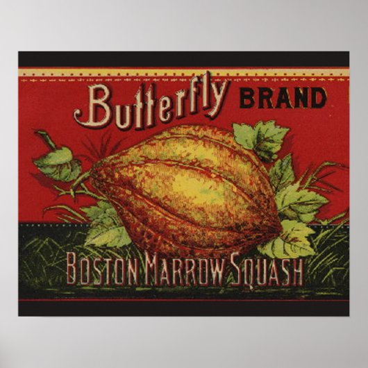 Etiket voor Antiek groenten uitsteken Poster (Voorkant)