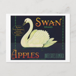 Etiket voor  appels voor voedselproducten briefkaart