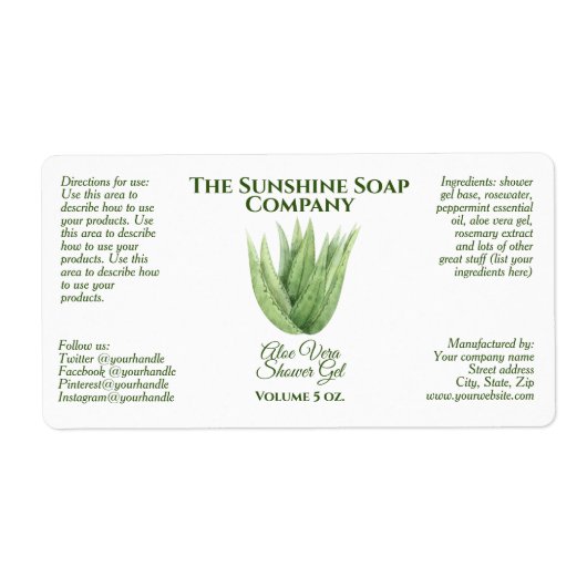 Etiket voor ath- en body Product Label - alleen ve (Voorkant)