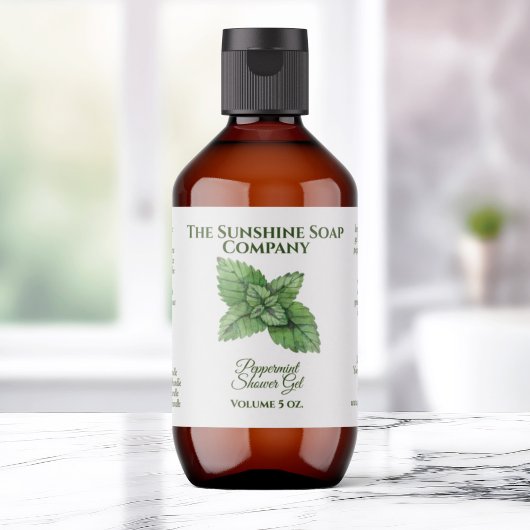 Etiket voor ath- en body Product Label - peppermin