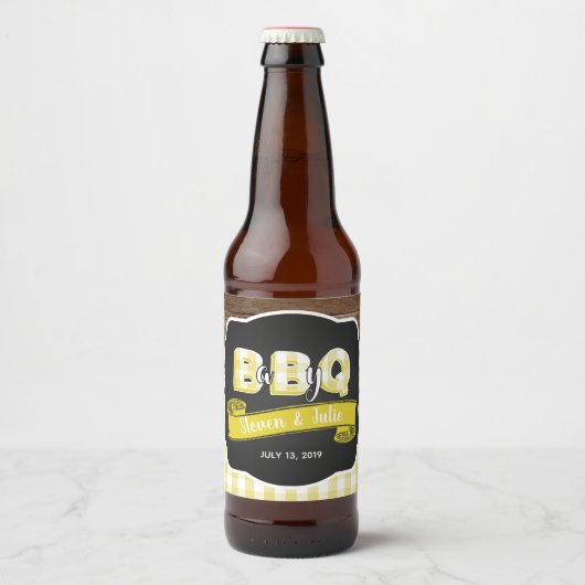 Etiket voor baby Q-bier - Geel (Voorkant)