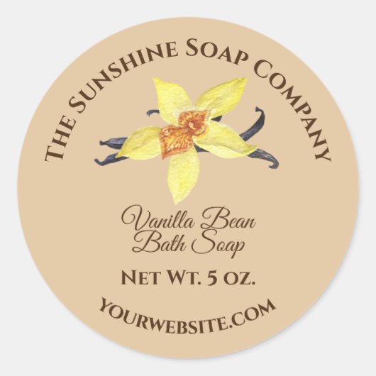 Etiket voor bad- en carrosserieproduct - vanille - (Voorkant)