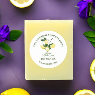 Etiket voor bad- en lichaamsproduct - Lemon - witt