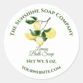 Etiket voor bad- en lichaamsproduct - Lemon - witt (Voorkant)