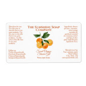 Etiket voor bad- en lichaamsproduct - oranje - v2 (Voorkant)