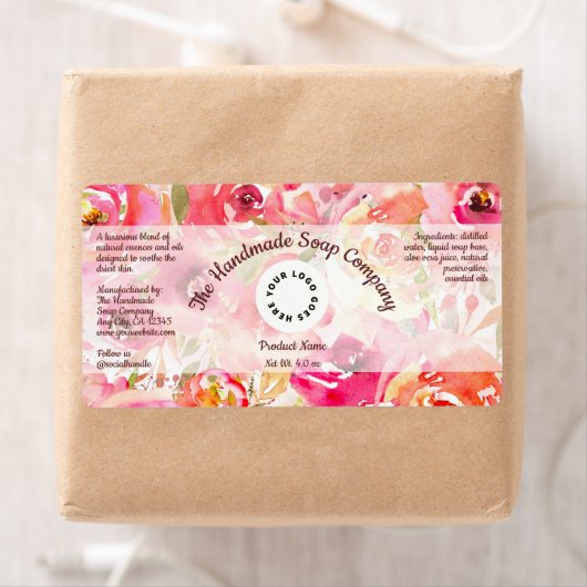 Etiket voor bad- en lichaamsproduct - Rozen met lo (Insitu)