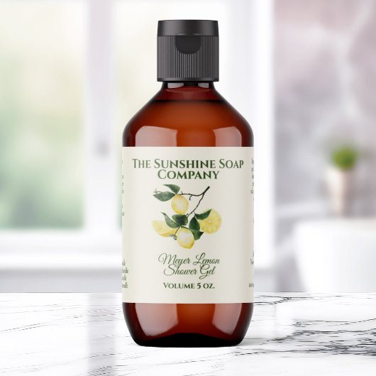 Etiket voor bad- en lichaamsproducten - citroen - 