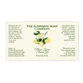 Etiket voor bad- en lichaamsproducten - citroen -  (Voorkant)