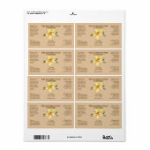 Etiket voor bad- en lichaamsproducten - vanille -  (Full Sheet)