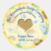 Etiket voor bad- en lichaamsproducten - Zonnebloem (Voorkant)