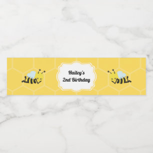 Etiket voor bijen op waterflesje