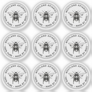 Etiket voor bijenwas lipbalmen, honingpotten sticker