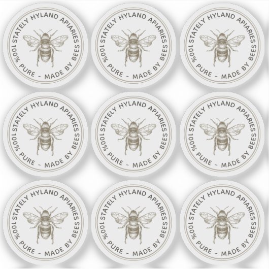 Etiket voor bijenwas lipbalmen, honingpotten sticker (Voorkant)