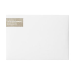 Etiket voor bijtende burlap en witte wrakken