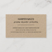 Etiket voor bijtende hondenzetters visitekaartje (Achterkant)