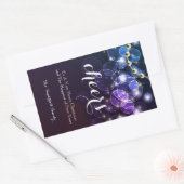 Etiket voor blauwe en Paarse kerstwijn (Envelop)