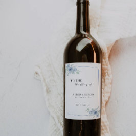 Etiket voor blauwe wijnfles Sjabloon