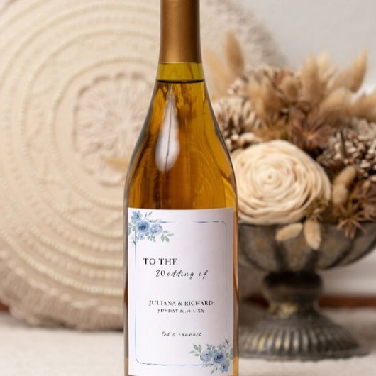 Etiket voor blauwe wijnfles Sjabloon