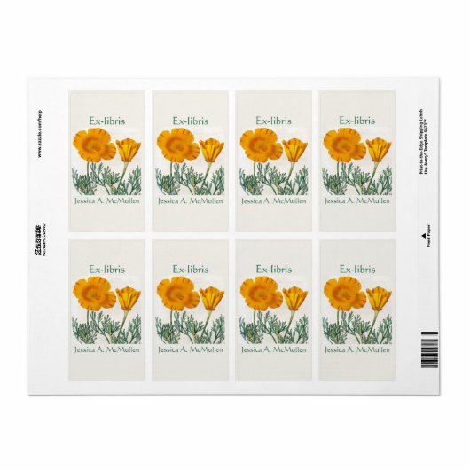 Etiket voor  bloemflorale ex-bibliotheca (Full Sheet)