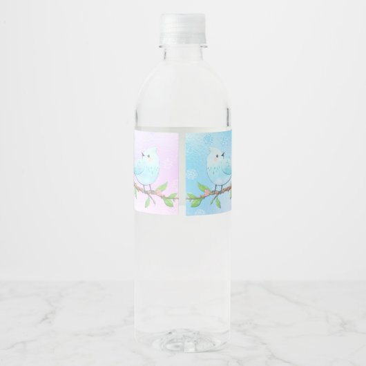Etiket voor Blue Bird Water-fles (Achterkant)