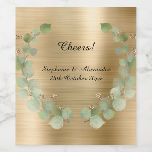 ETIKET VOOR BOTANISCHE GOLD METALLIC PERSONALISEER (Enkel label)