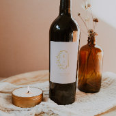 Etiket voor botanische rest Monogram bruiloft Wijn