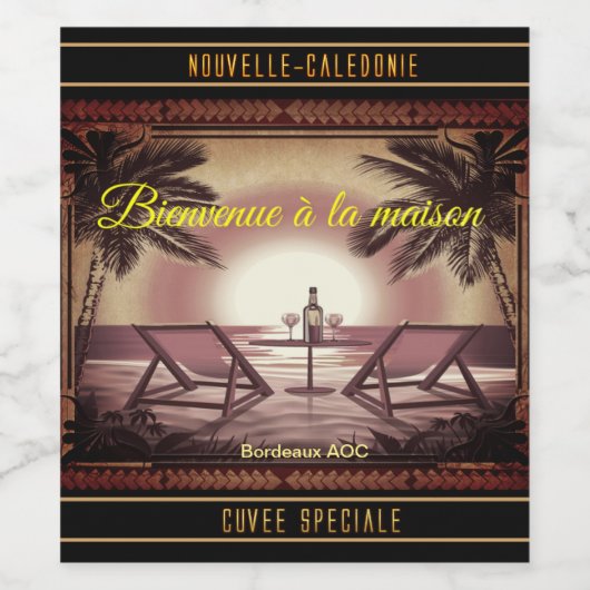 Etiket voor Bouteilles De Vin Batch (Enkel label)