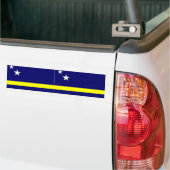 Etiket voor Curaçao-vlag bumper Bumpersticker (Op Truck)