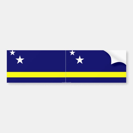 Etiket voor Curaçao-vlag bumper Bumpersticker (Voorkant)
