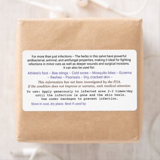 Etiket voor de achterkant van de zoute pot. (Insitu)