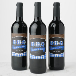 Etiket voor de baby Q-wijnfles - blauw