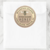 Etiket voor de honingbijen Kraft en Sepia Honey Ja (Tas)