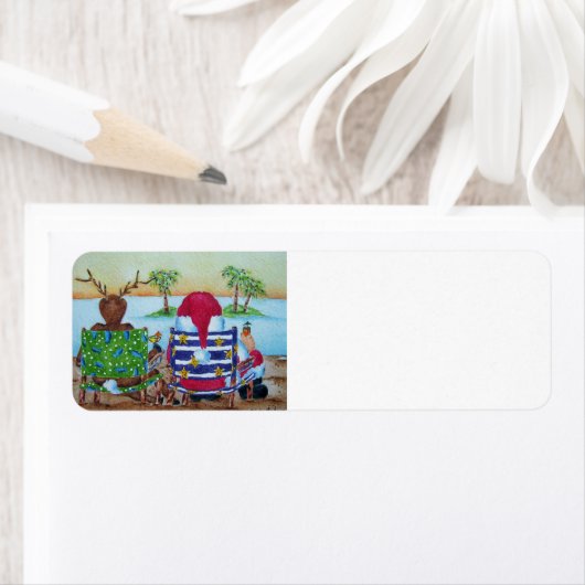 Etiket voor de kerstman en de rendieren (Insitu)