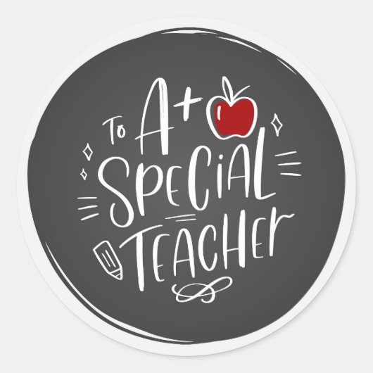 Etiket voor de lesgever, naar A+-speciaal leraar (Voorkant)